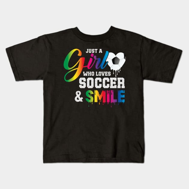 Retro-Stil Just A Girl Who Loves Soccer And Slime Sports Kids T-Shirt by Msafi